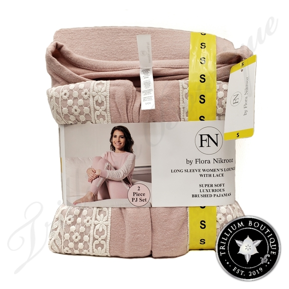 Flora Nikrooz Women's Lounge Pajama Set Pink Lace - Picture 2 of 6